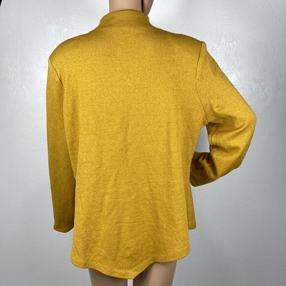 ❤️Last Chance Midnight Velvet Mustard color wool blend cardigan sweater size 16W - Picture 6 of 11
